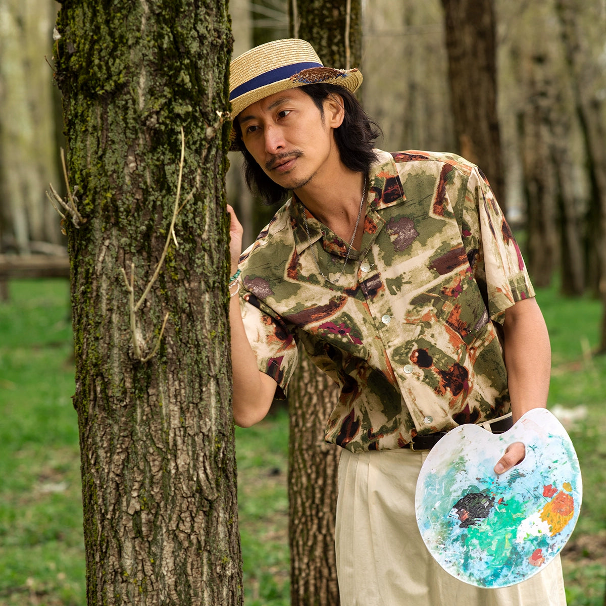 SOARIN Vintage Casual Loose Five-quarter Sleeve Shirt