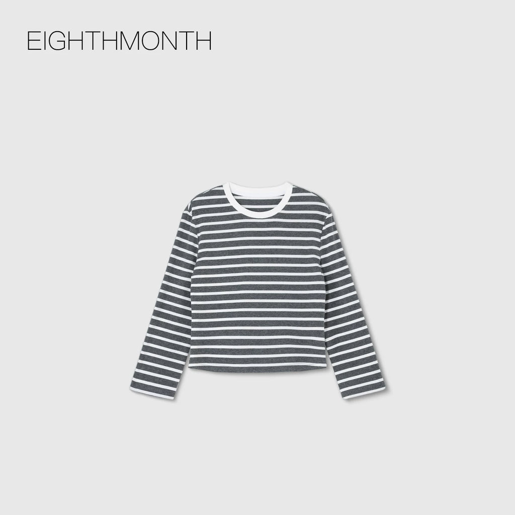 EIGHTHMONTH Striped Short Casual Long Sleeve