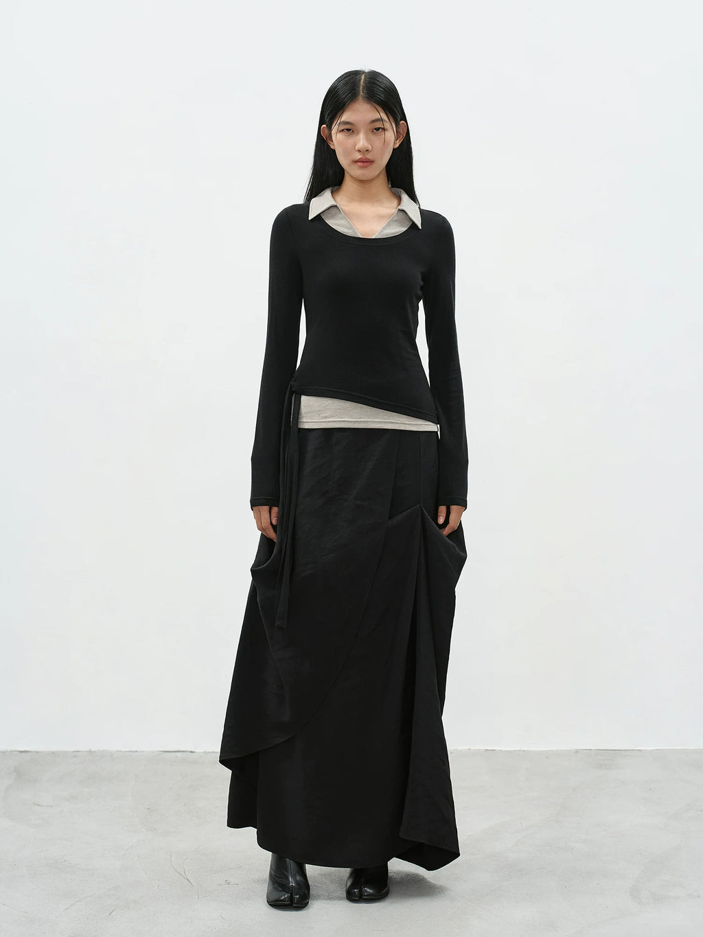 EIGHTHMONTH High Waist Irregular Pleated Dress