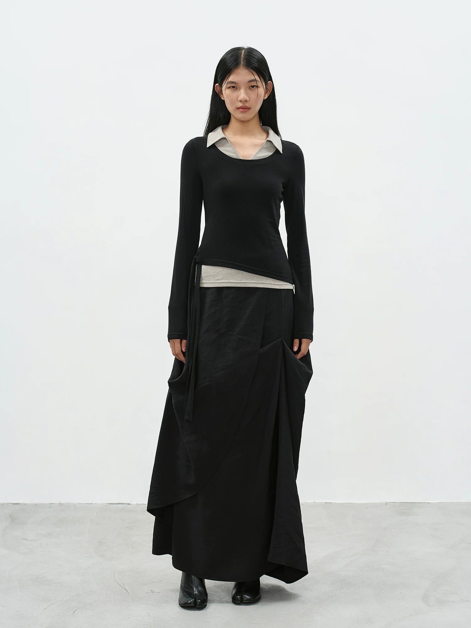 EIGHTHMONTH High Waist Irregular Pleated Dress