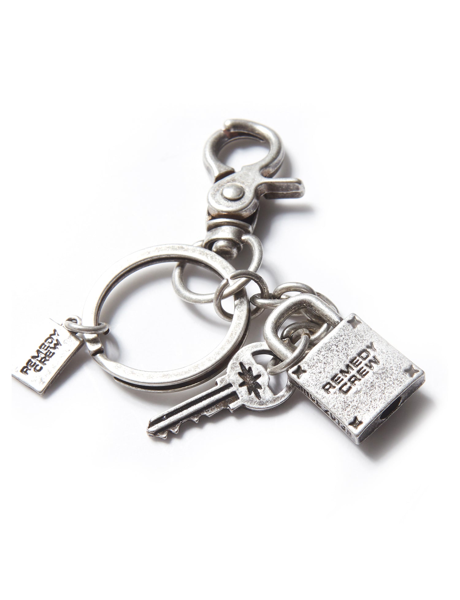 Remedy pendant lock key ring keychain