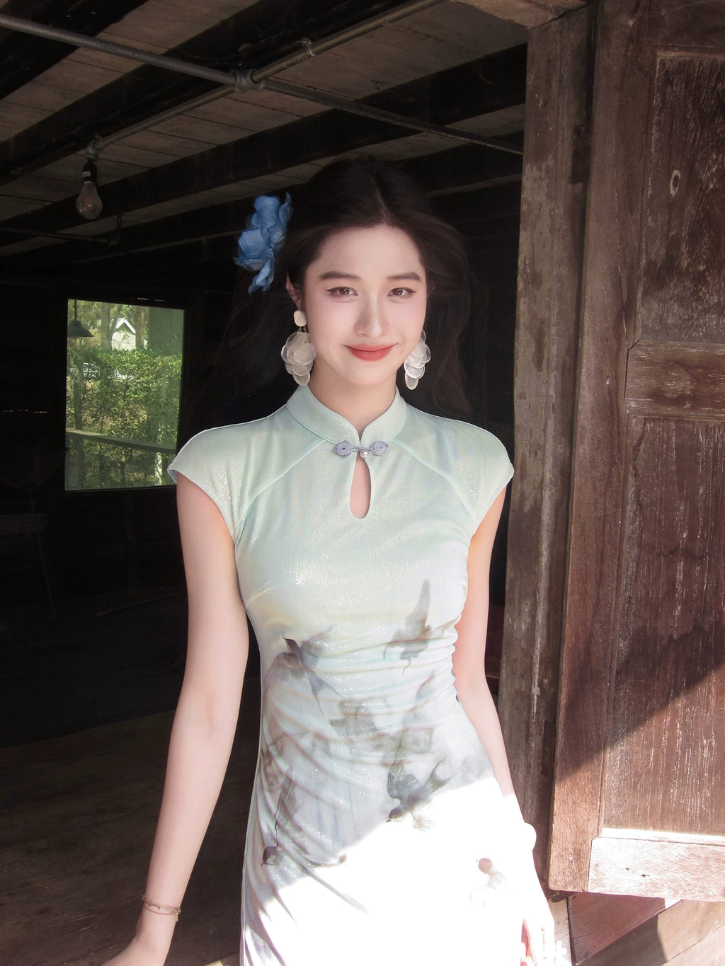 ZIHE Ink Butterfly Gradual Change Cheongsam Dress
