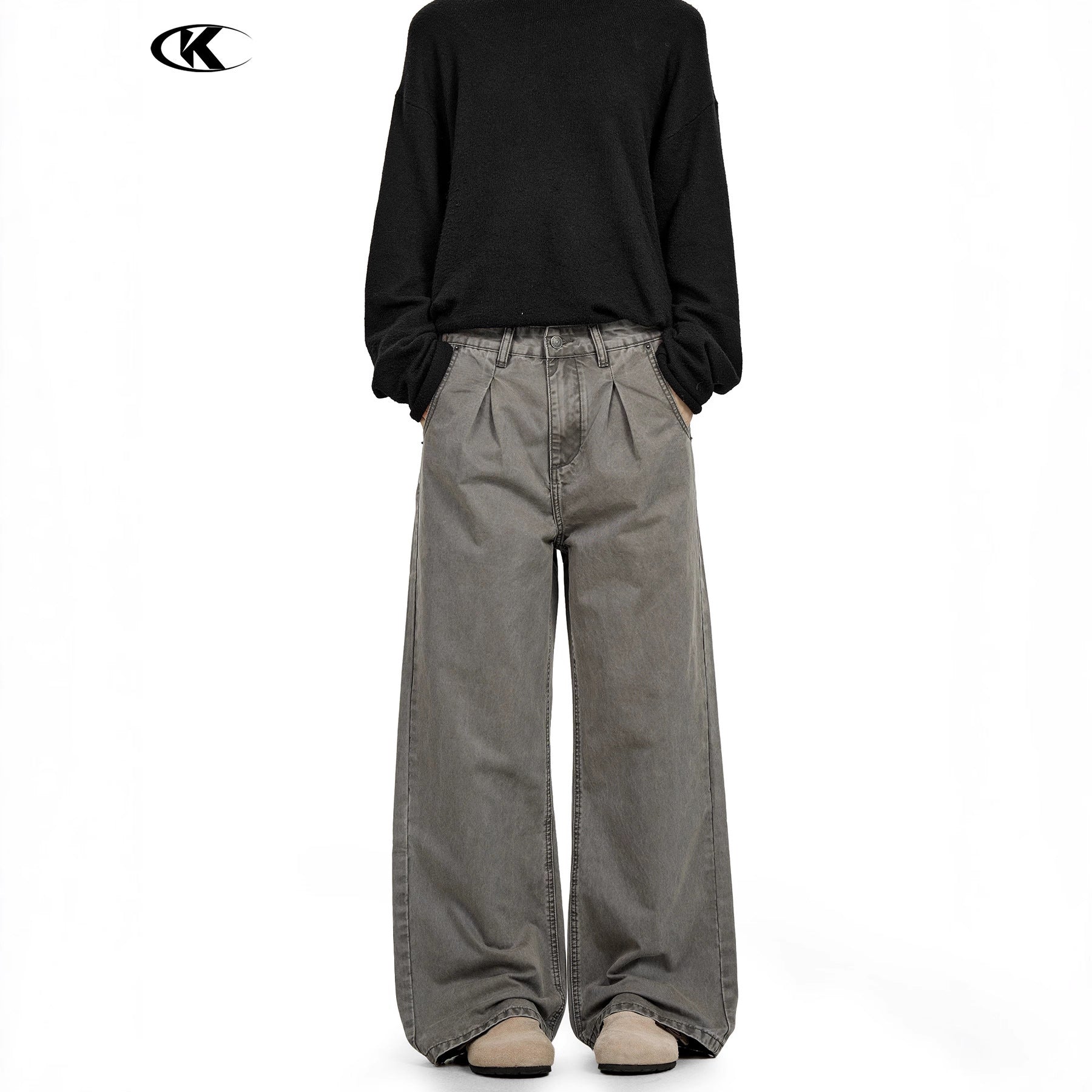 11KN Complex Simple and Versatile Three-dimensional Denim Casual Pants