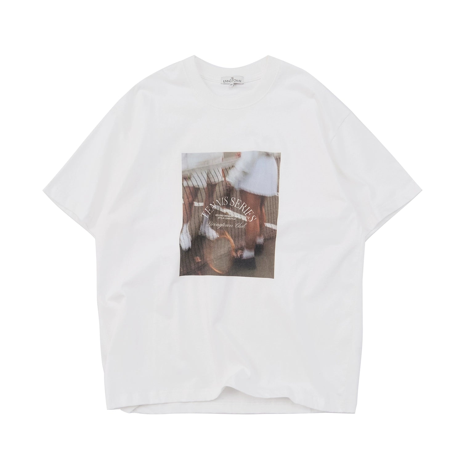 LIVINGTOWN Retro Tennis Theme Print Versatile tee