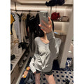 YOUNG KYLIN Slim-fit Two-wear Design Long-sleeved Dress