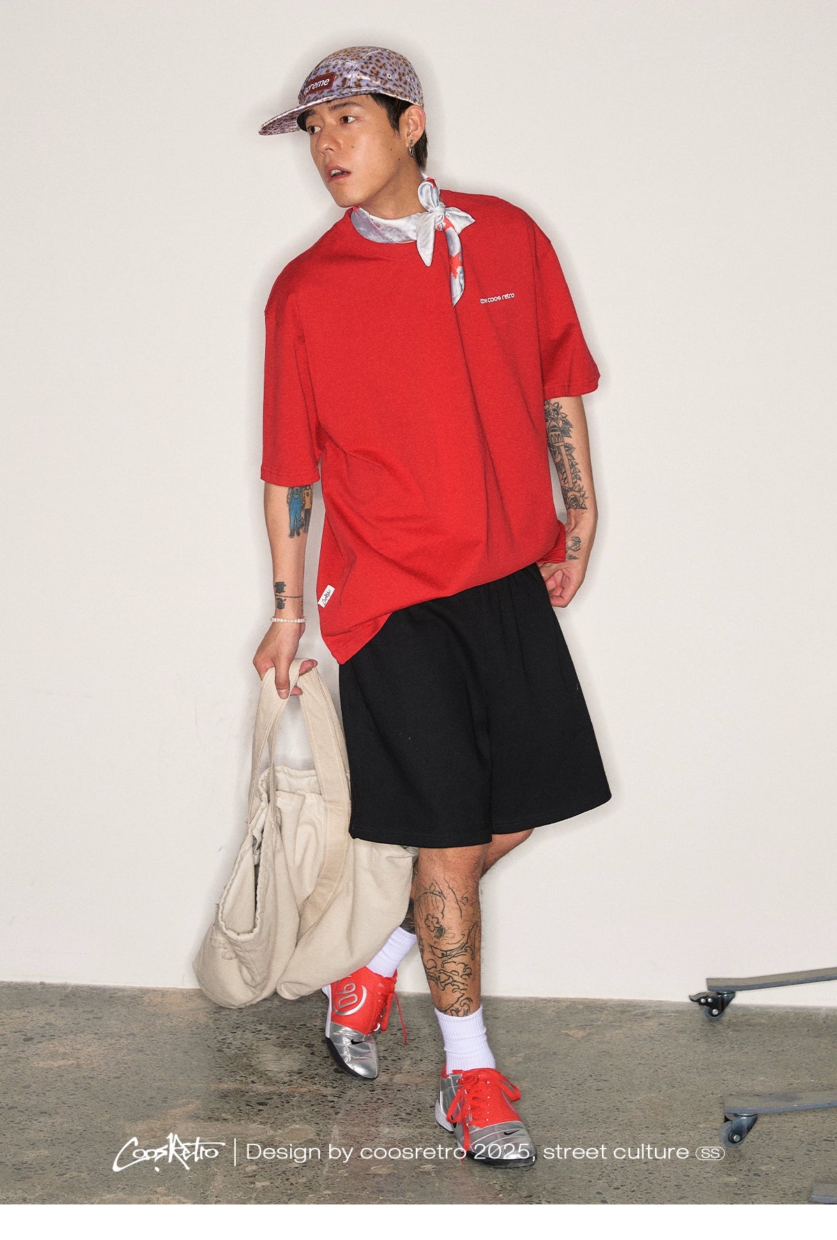 CoosRetro Casual Embroidered LOGO Shorts