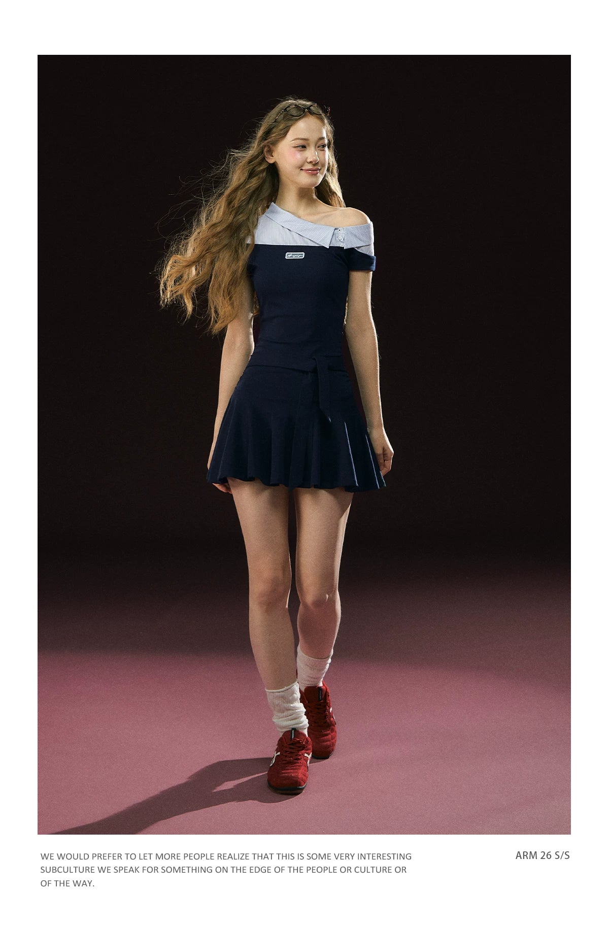 Ariseism Vintage Shirt Collar Splicing Dress