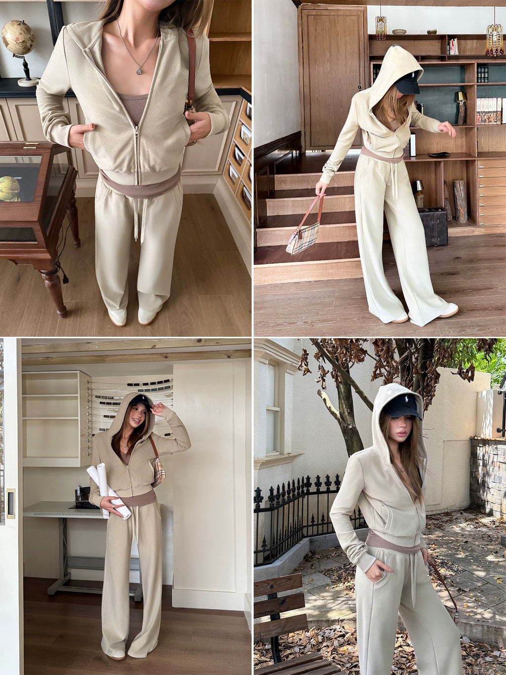 Audwyn Slim Sweater Loose Straight Casual Pants Set