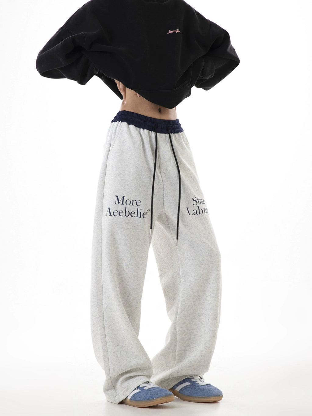 ICH MODE Vintage Straight Wide Leg Casual Pants