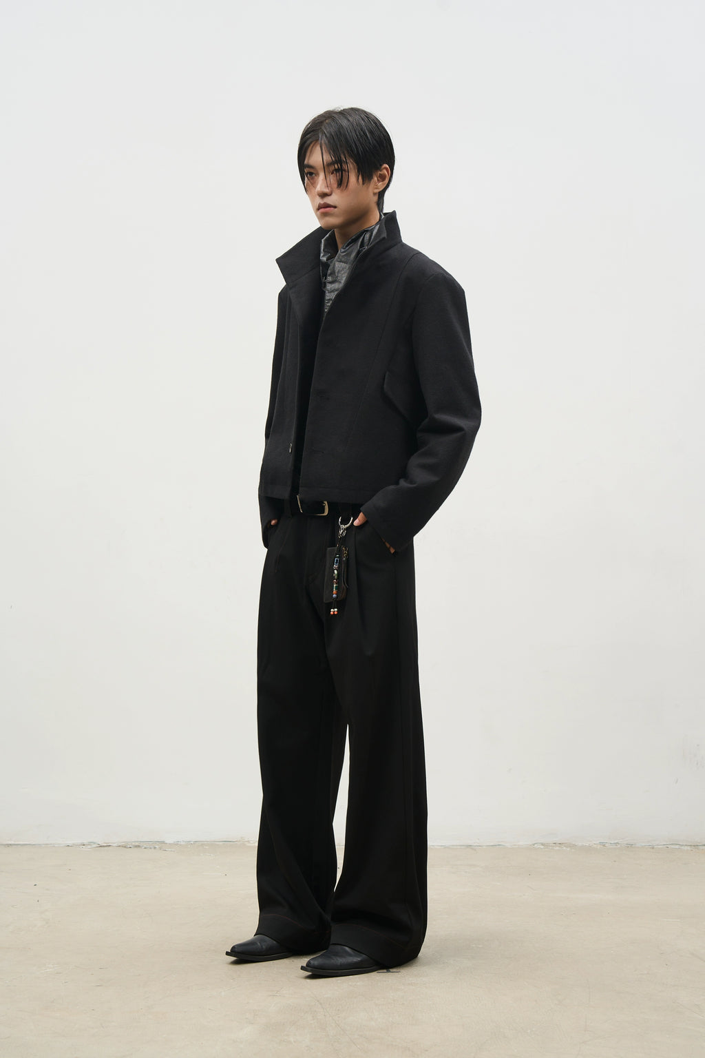 SOUTHFISH Vintage Stand-up Collar Tweed Short Jacket
