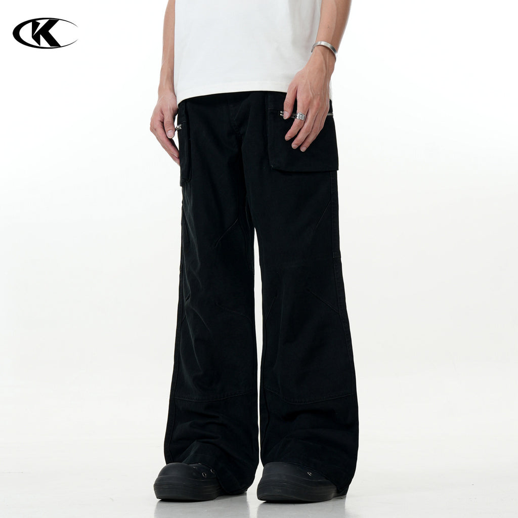 11KN Micro-pull Tooling Retro Straight Casual Pants