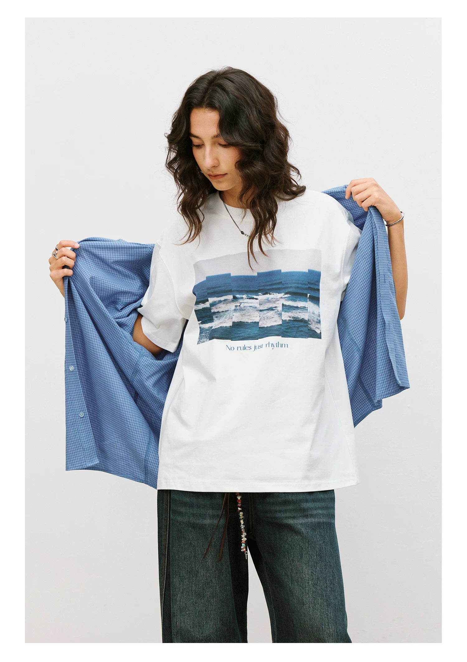LR MADE Collage Sea View Pattern Casual Tee