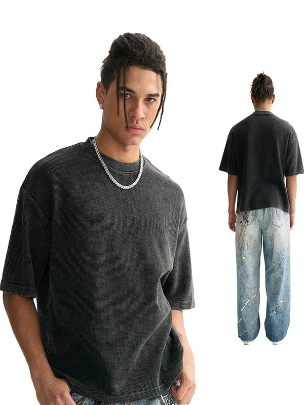 FIVEMEN Vintage Crew Neck Casual Tee