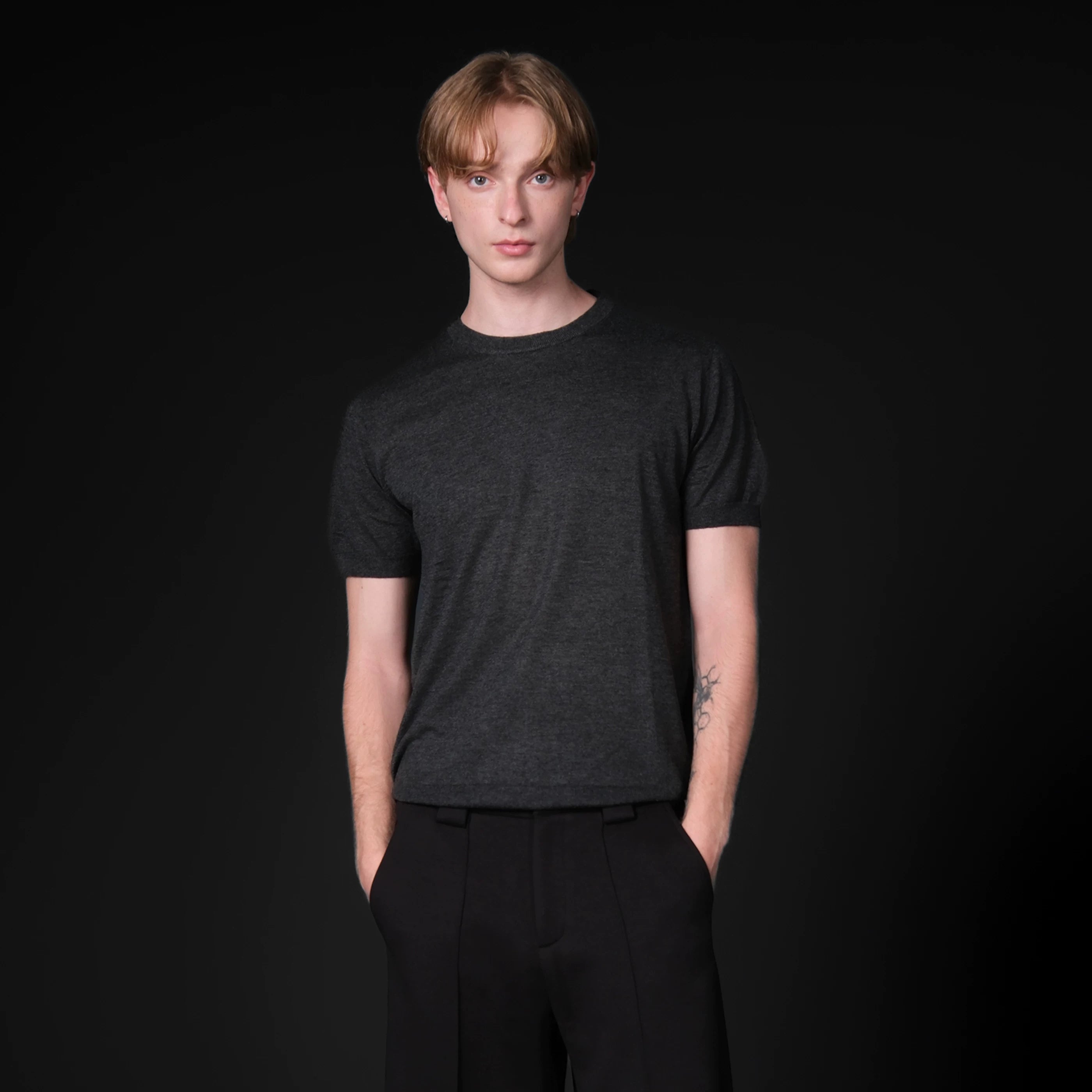 Set for life Slim fit wool-blend crew neck T-shirt