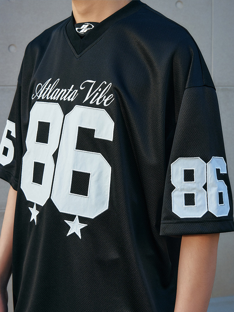 Harshandcruel  Vintage Digital Patch Embroidery Mesh Quick Drying Ice Hockey Tee