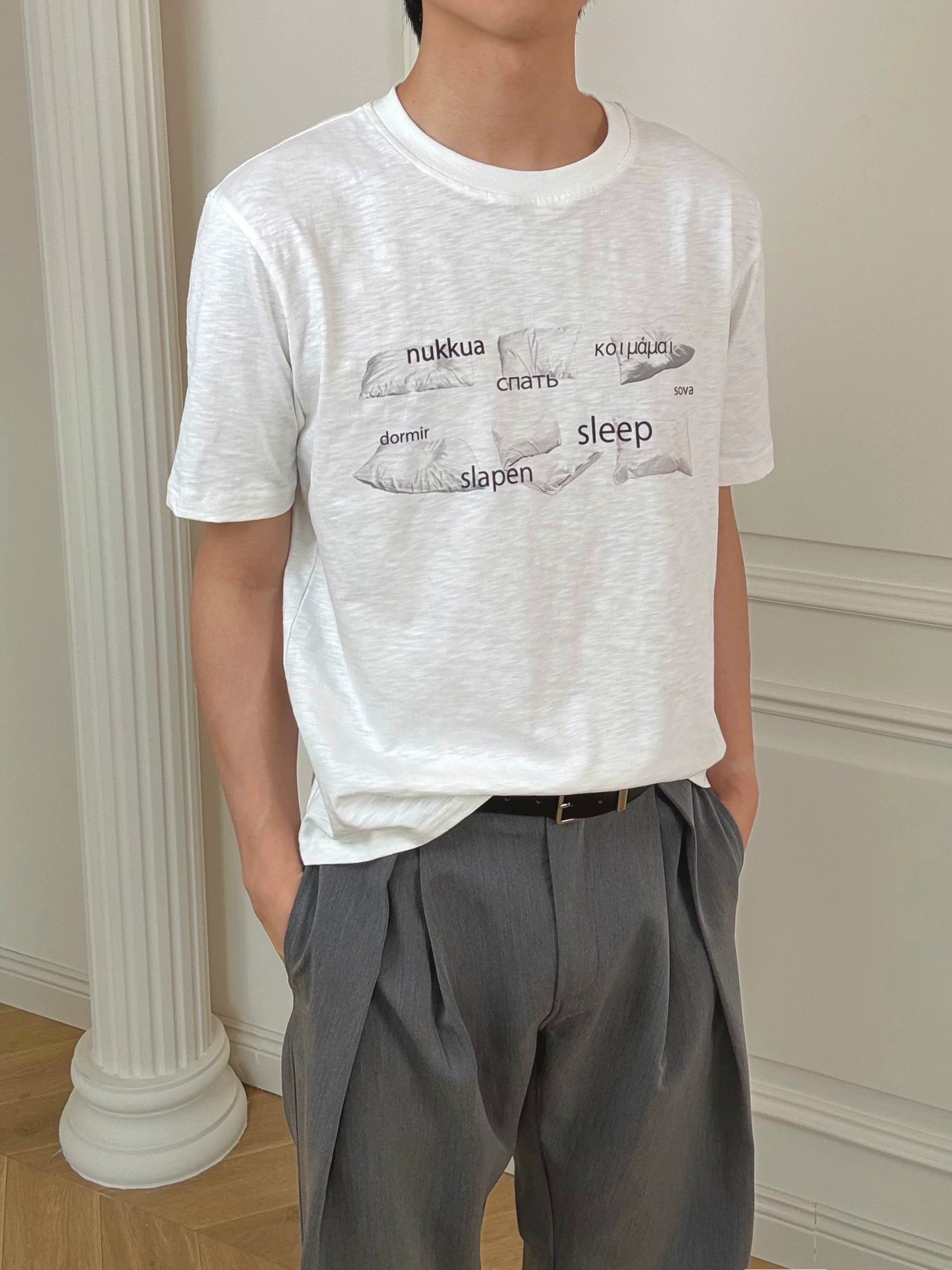 Stay The Night Fun Words Direct Injection Printing Casual Tee