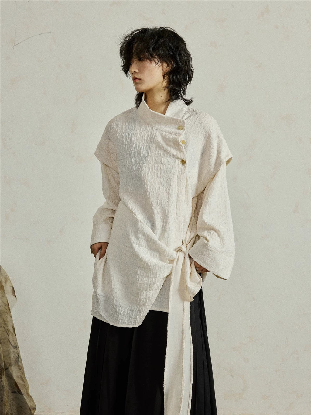 SUNYVONNE Fake Two-piece Long-sleeved Shirt