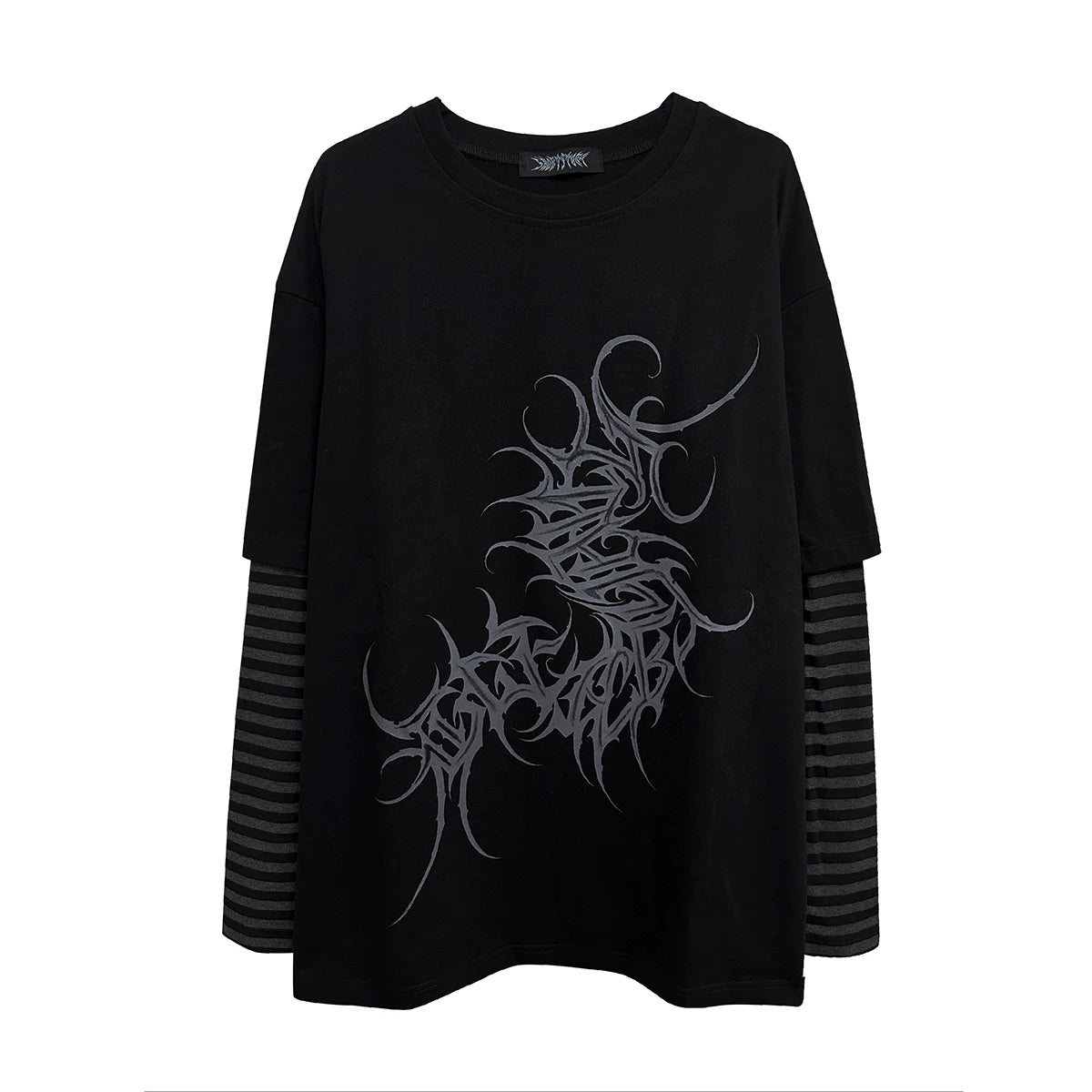 Wetbody Centipede Print Fake Two Long Sleeves