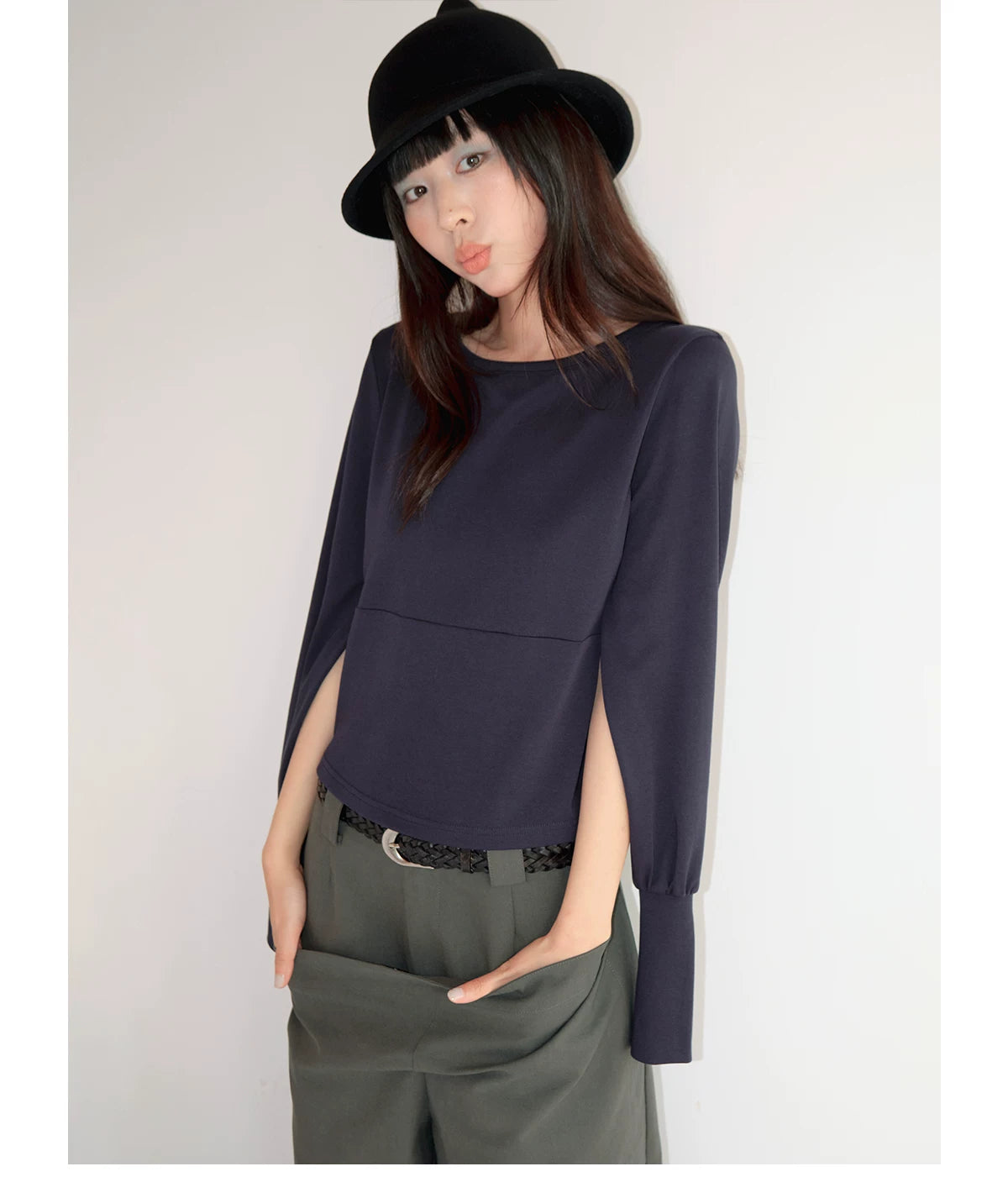 FUNKYFUN Two Wear Shawl Wide Neck Treasure Long Sleeve