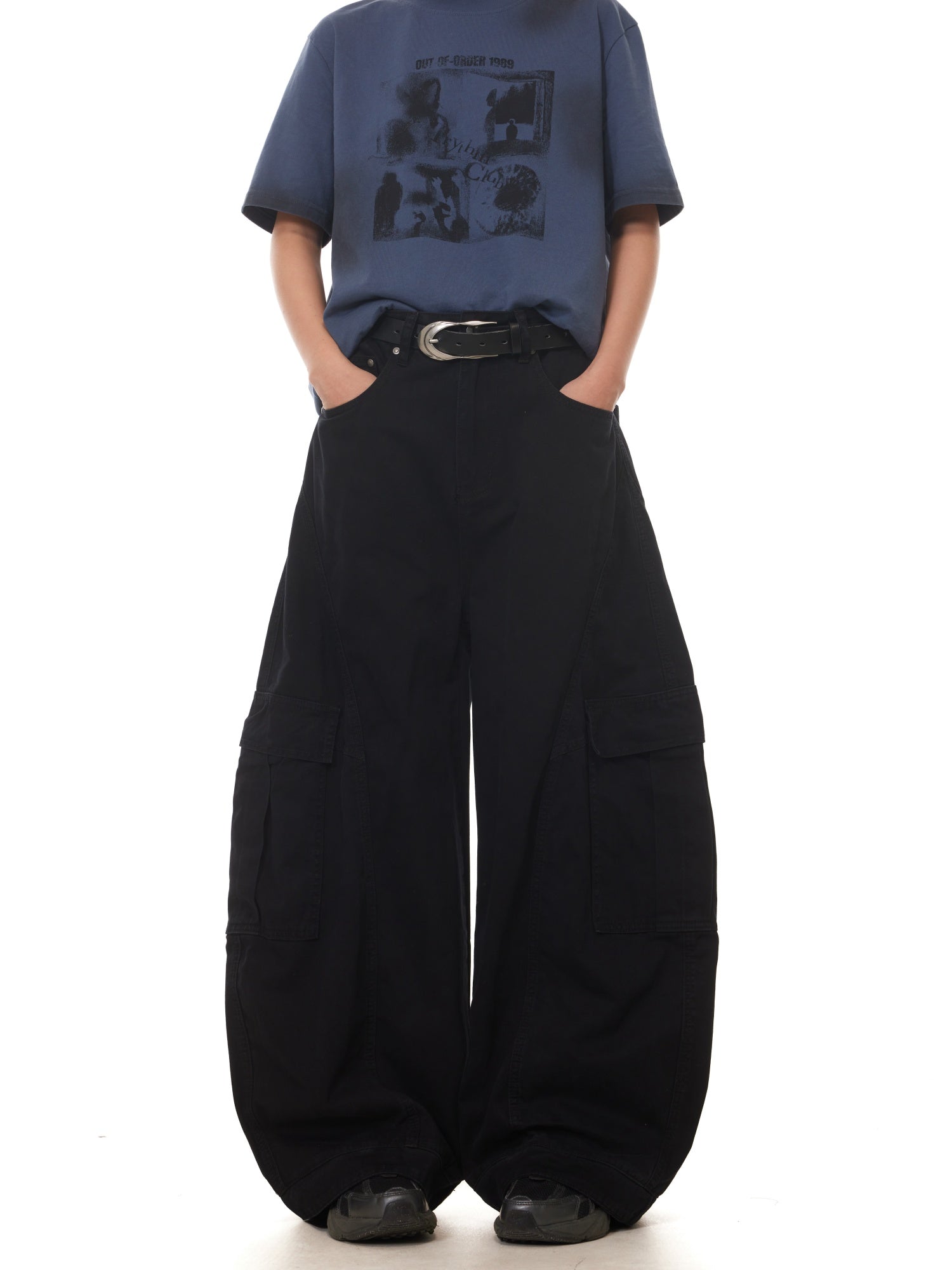 BTSG Vintage Barn Wind Big Pocket Scimitar Baggy Pants