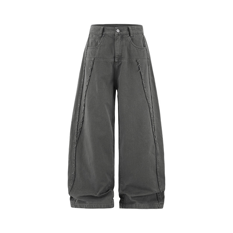 Inflation Rough Edge Old Destruction Style Casual Pants