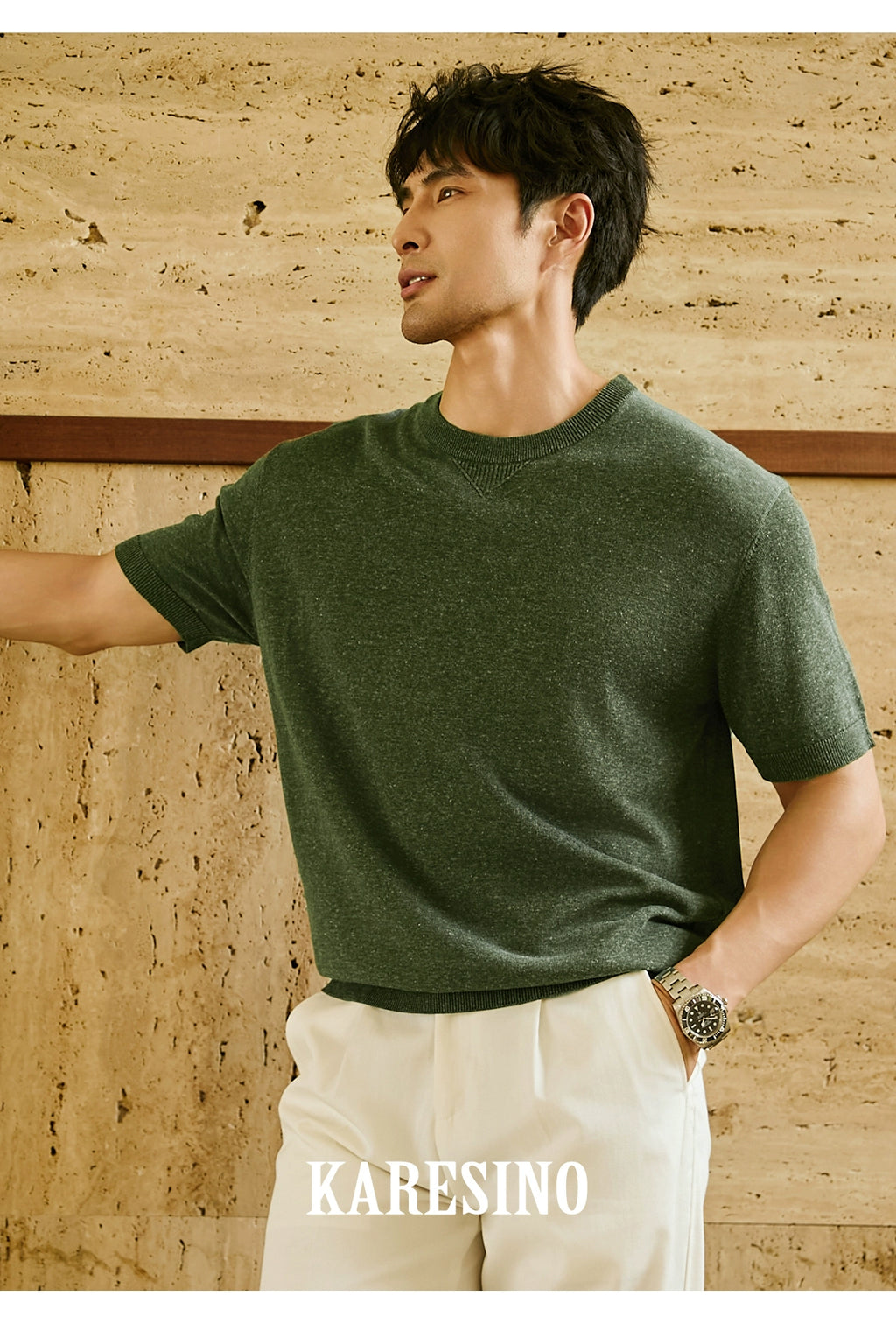 KARESINO Casual Versatile Crew Neck Knitted Sweater
