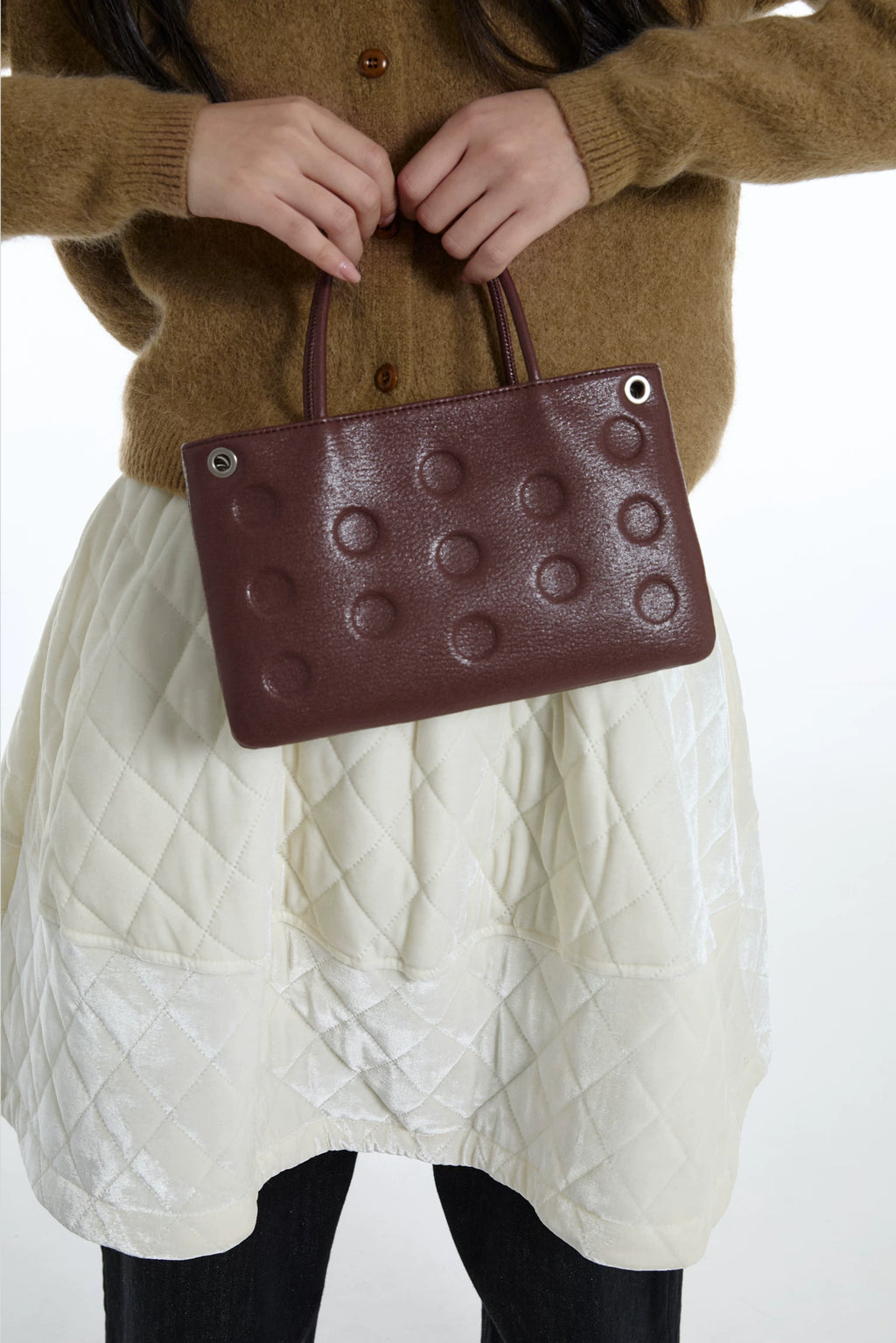 DirtySix Polka Dot Cowhide Casual Tote Bag