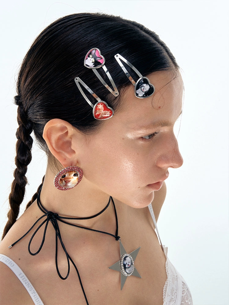 1JINN Cat Dog Love Hairpin