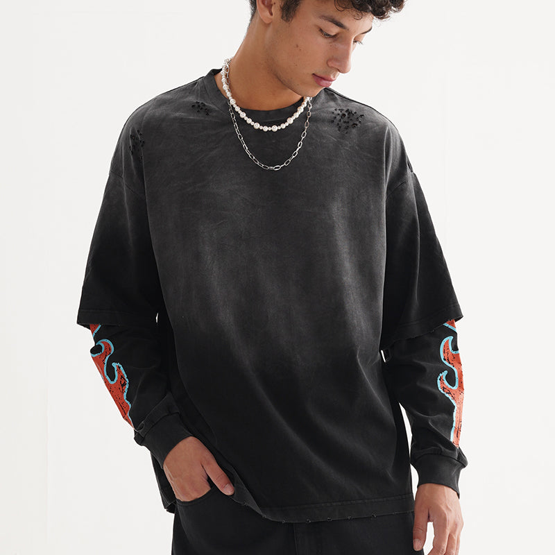FIVE MEN FLAME long-sleeved Tee