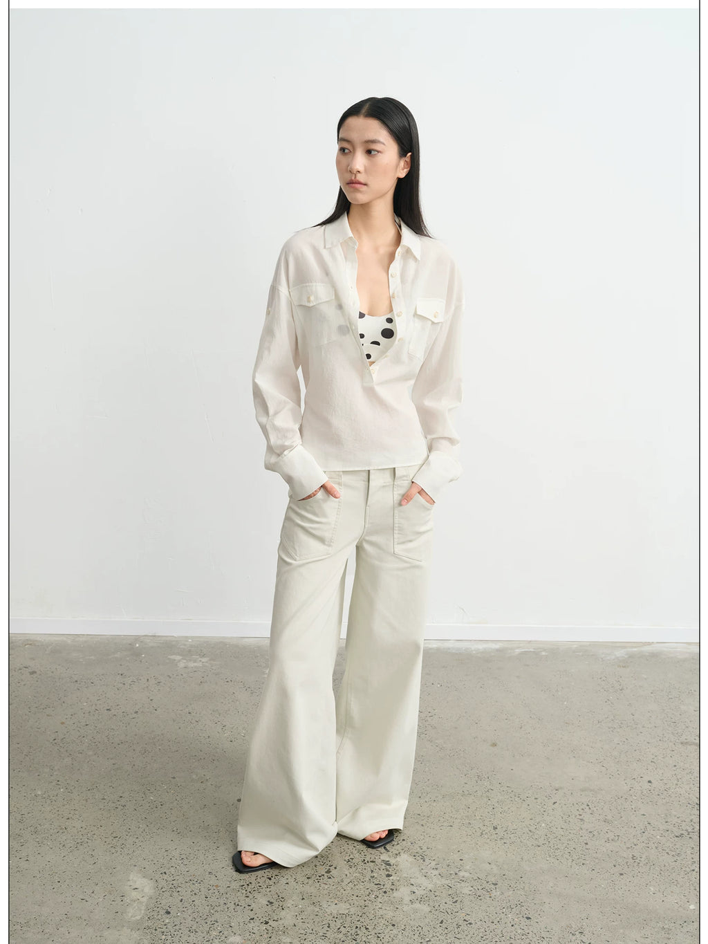LINY LIBERTY Minimalist Old Low-rise Wide-leg Jeans