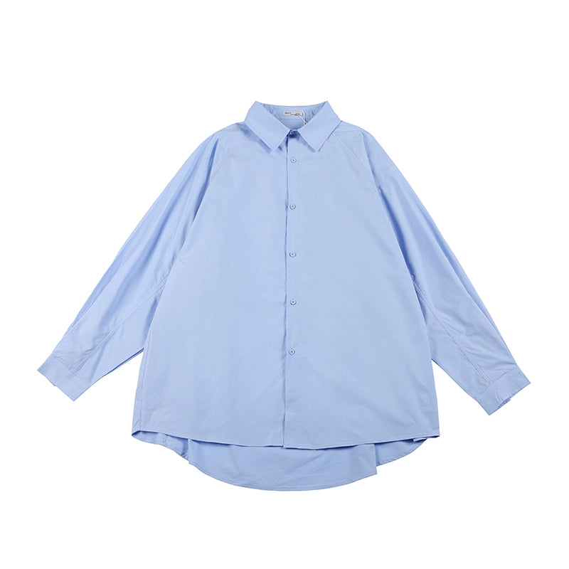 NOEARS Loose Square Neck Shoulder Sleeve Casual Shirt