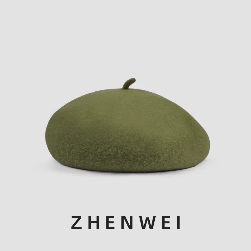 ZHENWEI Cloud Woolen Pure Wool Beret
