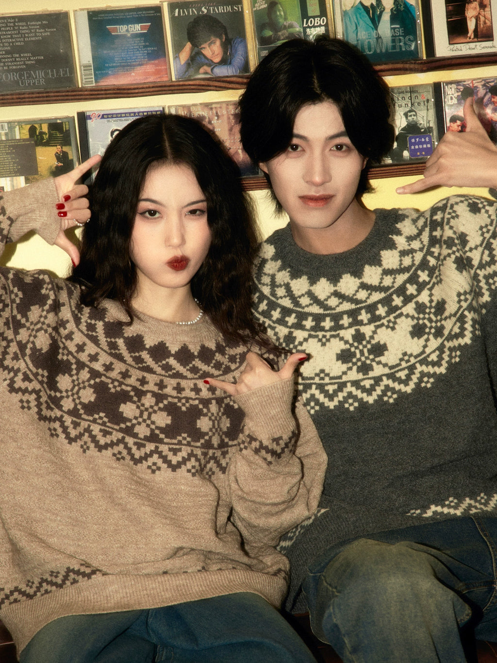 ALOHA Retro Hong Kong Style Niche Lazy Knitted Sweater