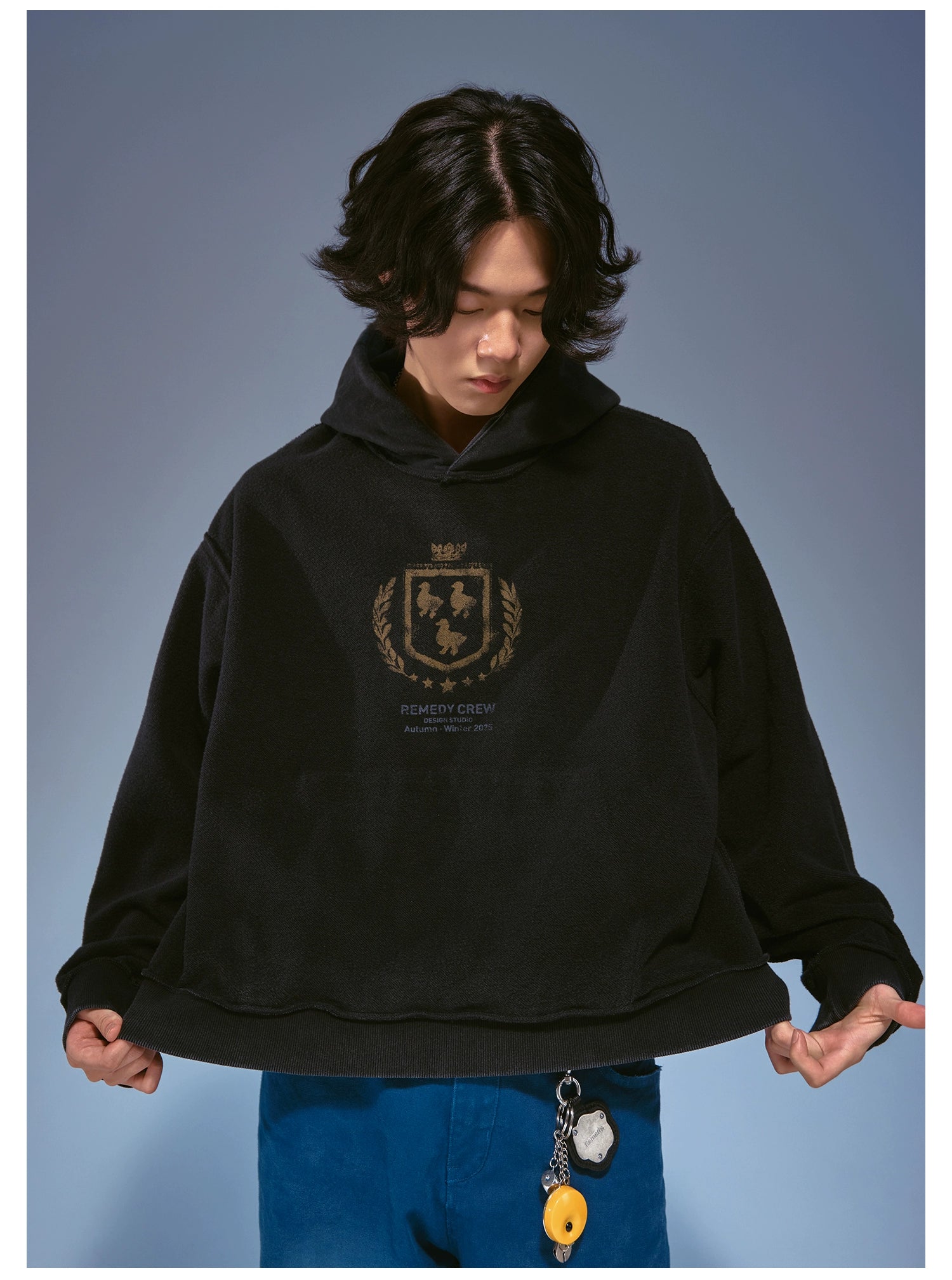 Remedy Vintage Loose Double Sided Hooded Sweater