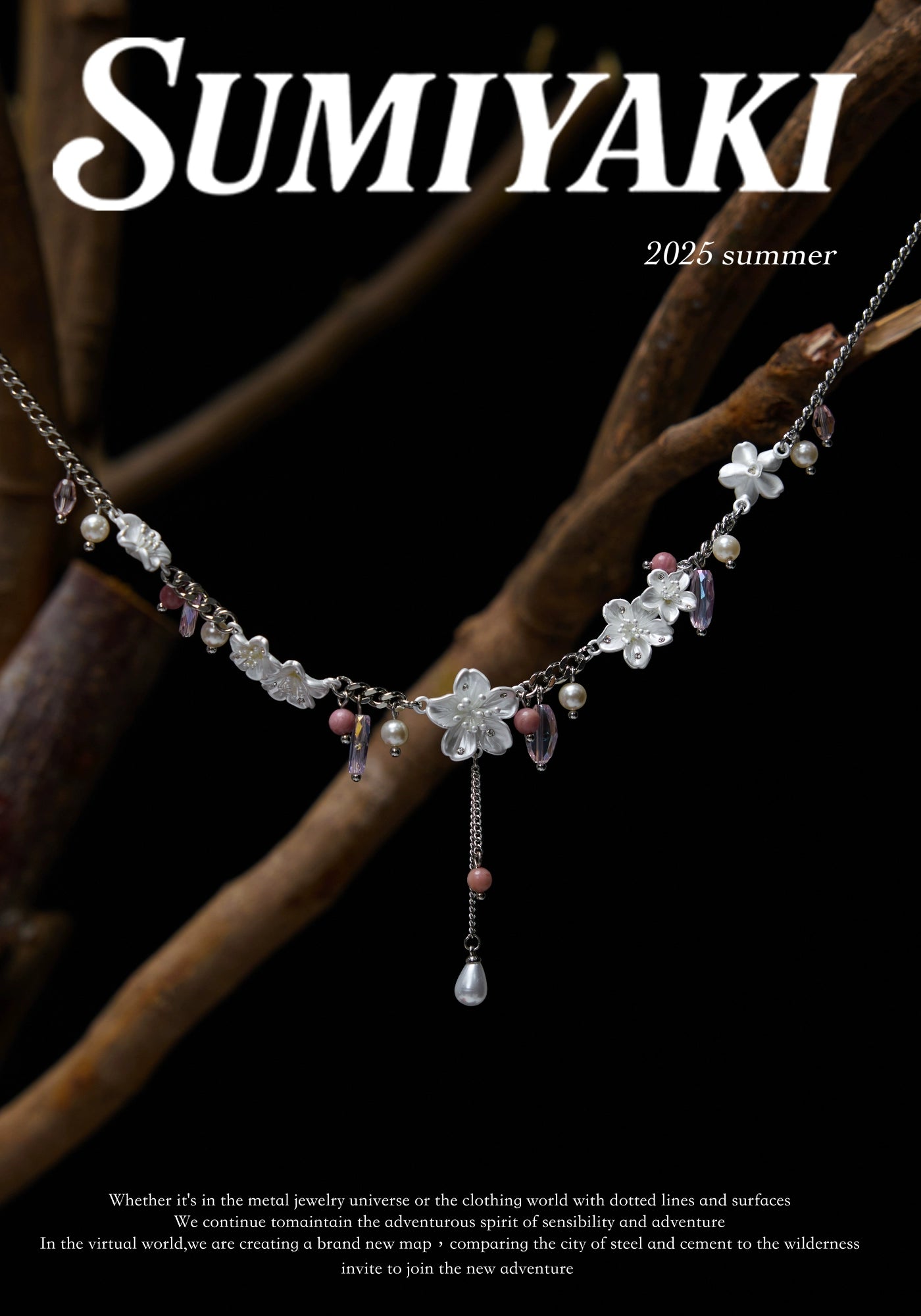SUMIYAKI Sakura Flower Fringed Clavicle Chain