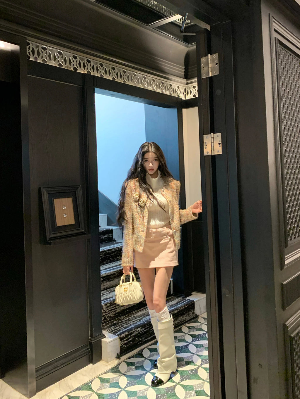 Barb Chill Padded Thousand Gold Wind Skirt Fashion Suit
