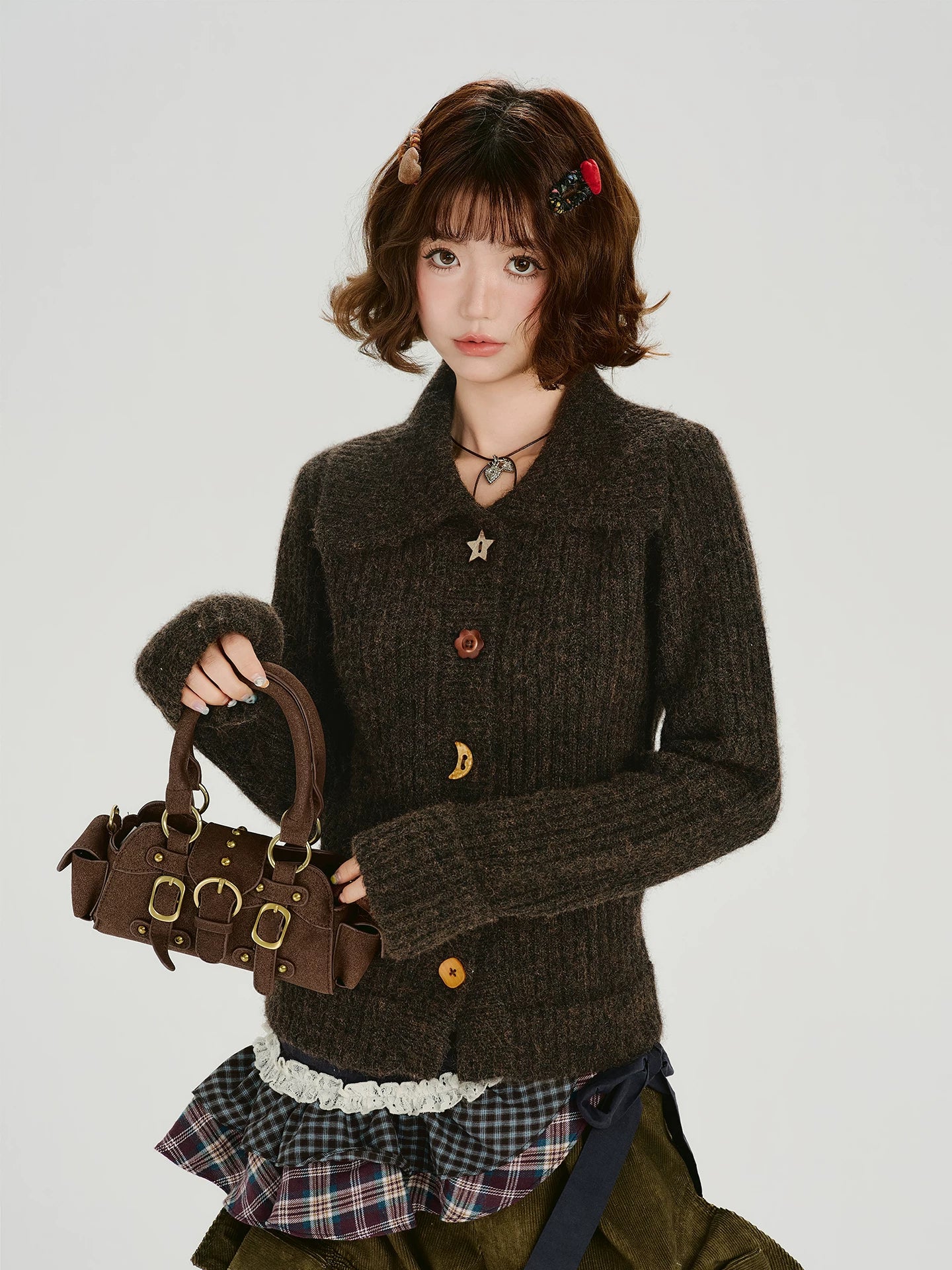 Girlyhalo Vintage Lapel Cardigan Sweater Jacket