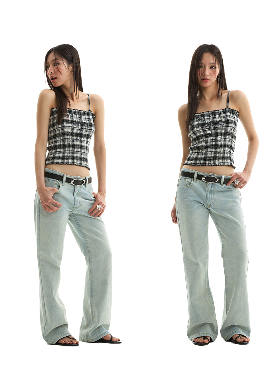 FUNKYFUN Pleated Fungus Lace Sling Vest