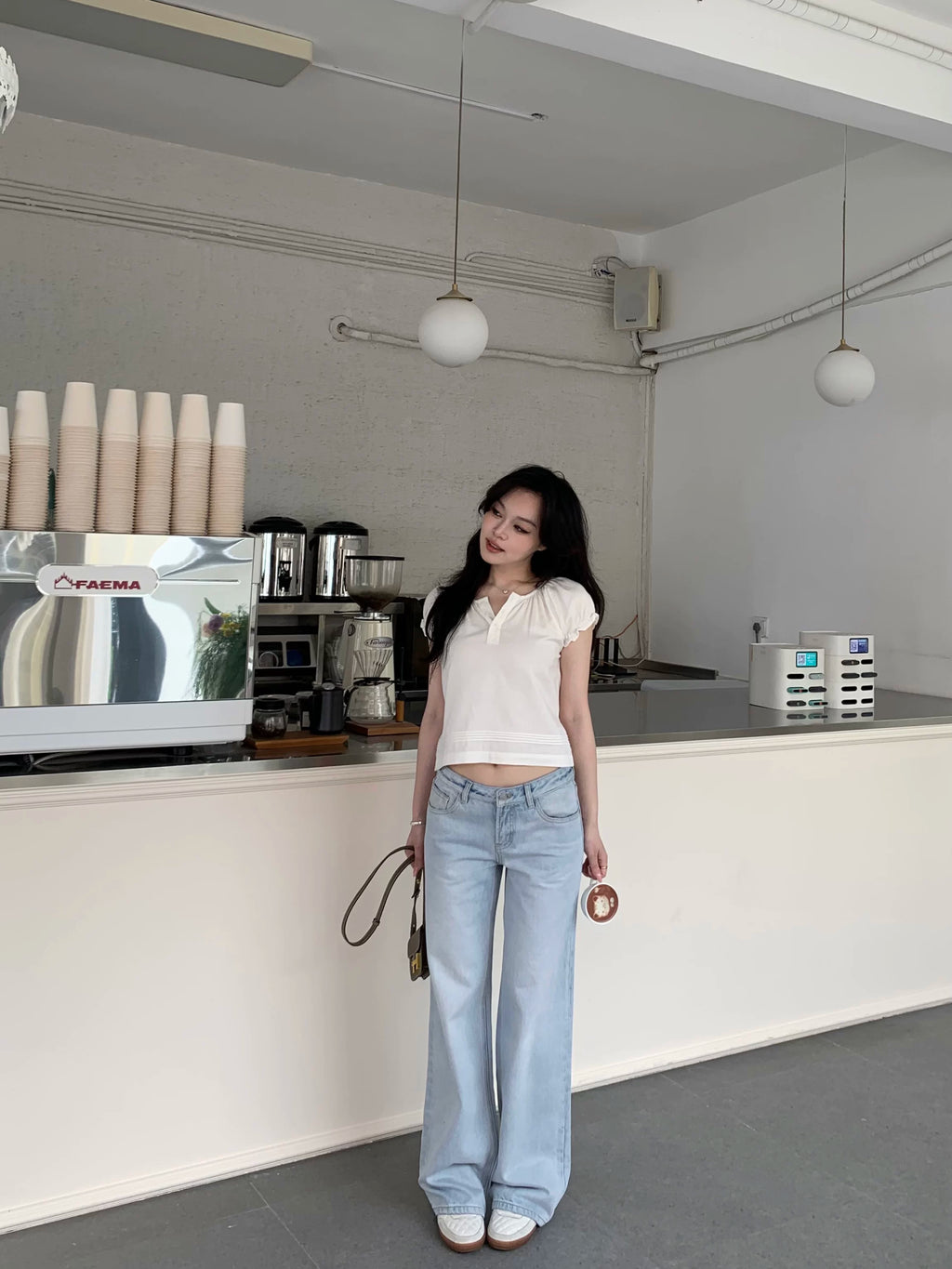 Popchee Skinny Versatile Wide Leg Jeans