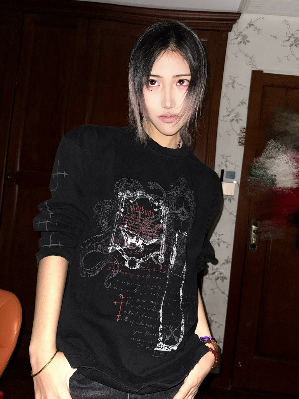 Wetbody Retro Old Casual Long Sleeves