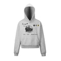 Ironthorn Full Moon Knight Print Short Wide Hooded Sweater