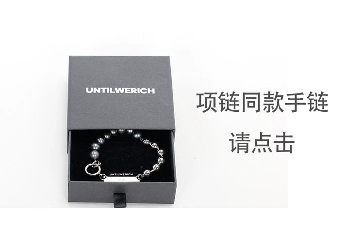 UNTILWERICH Street Pearl Titanium Steel Necklace