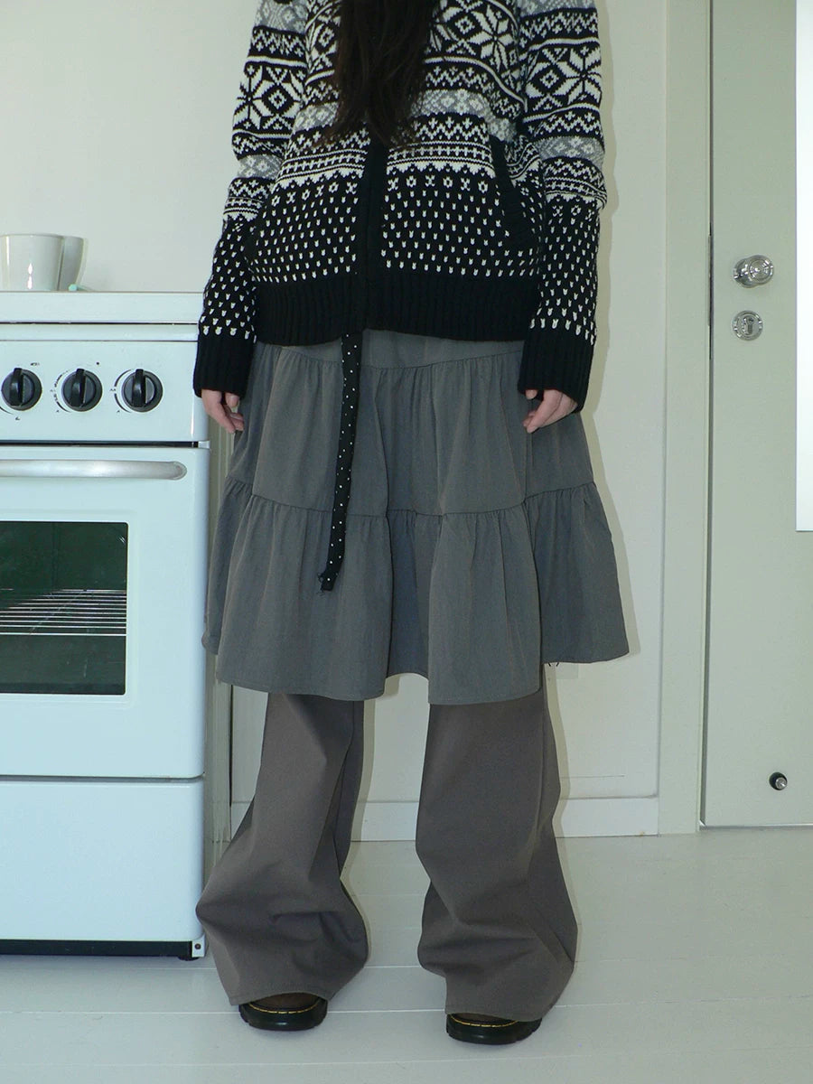 ANG: Project Retro Drape Thin Fake Two-piece Culottes
