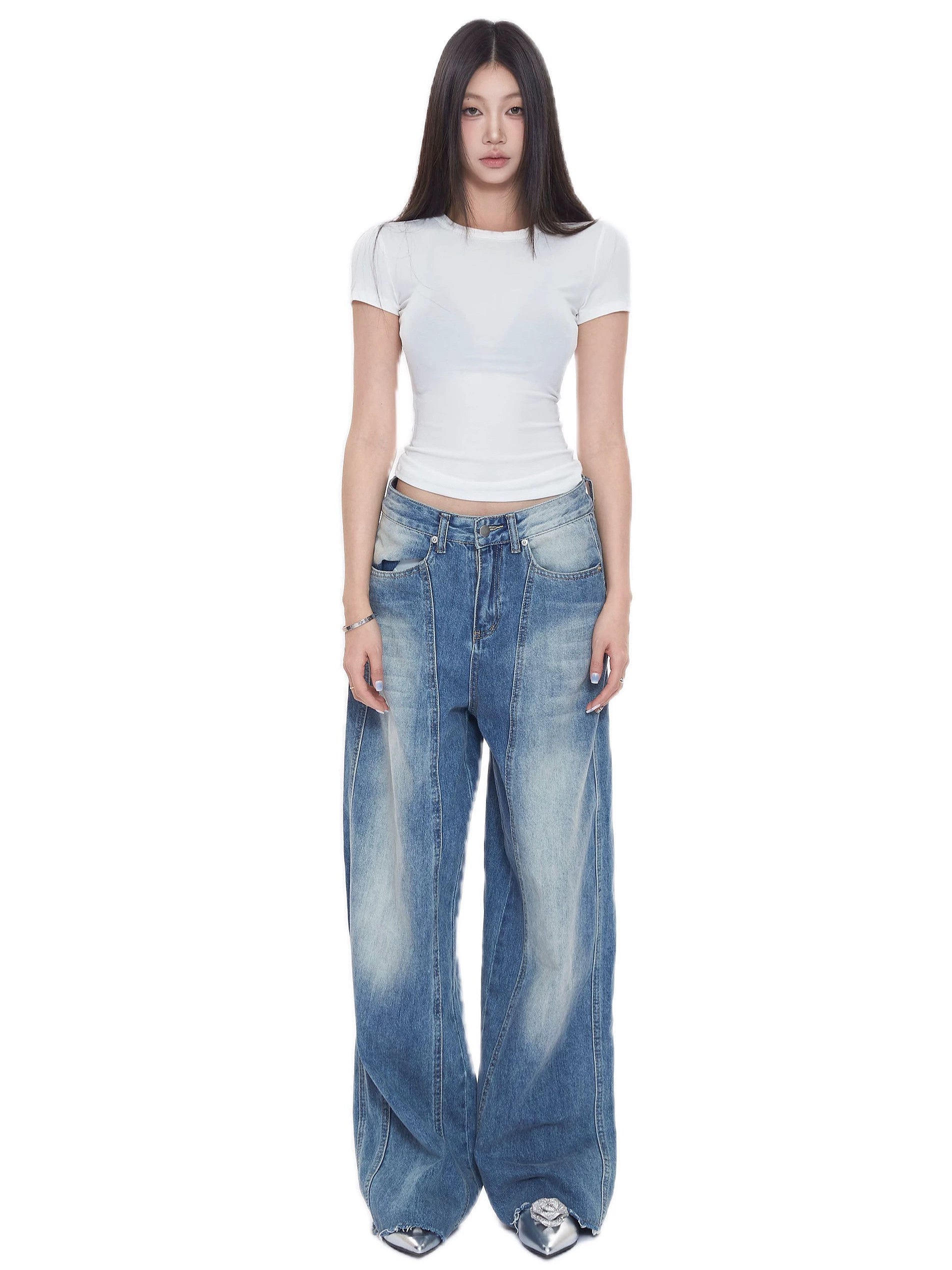 WITHMIN Vintage Skinny Straight Jeans