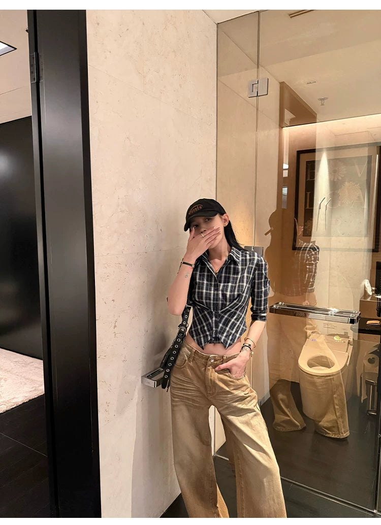 YOUNG KYLIN Straight Wide-leg Casual Jeans