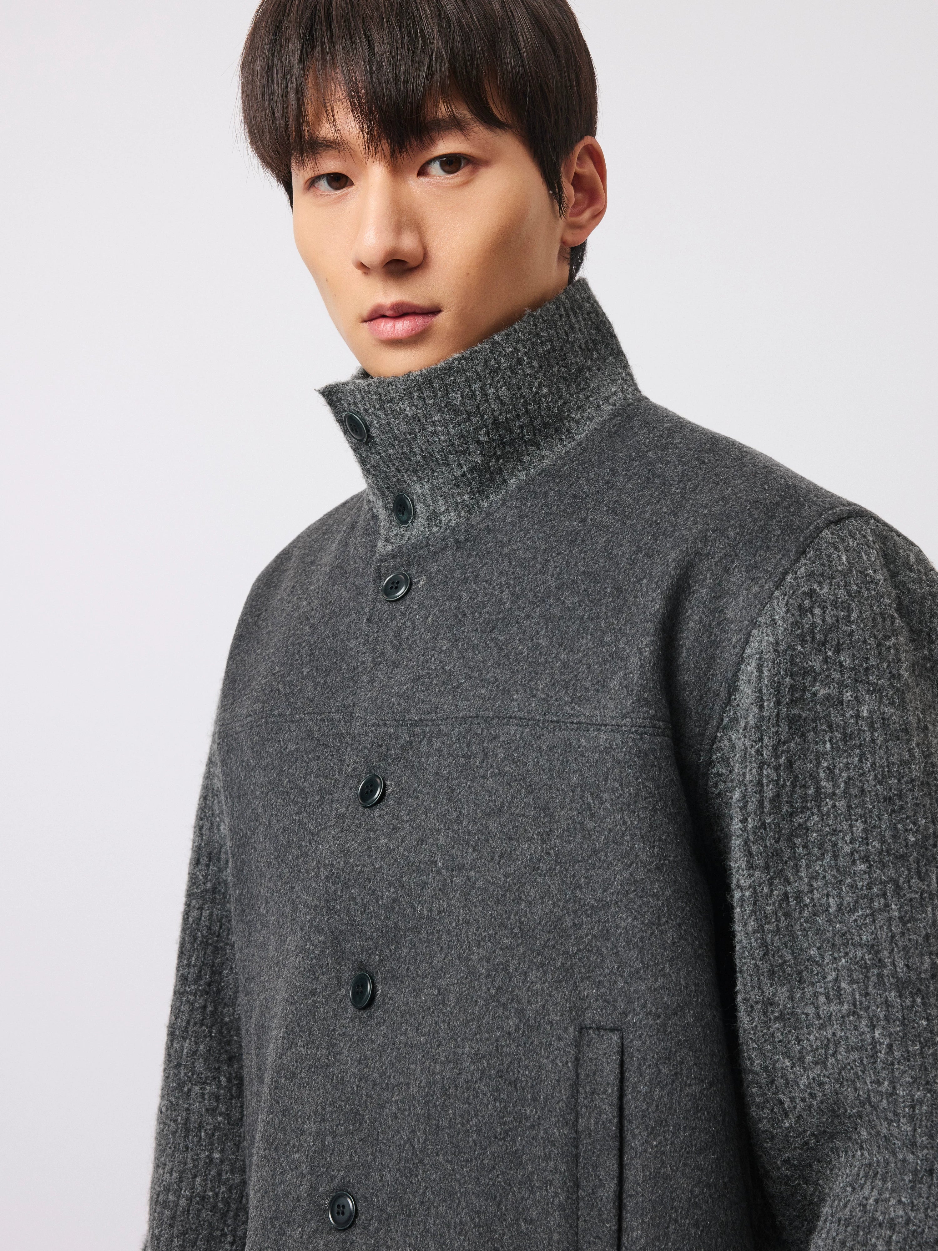Stay the Night Stitched Wool Knitted Shoulder Fit Jacket