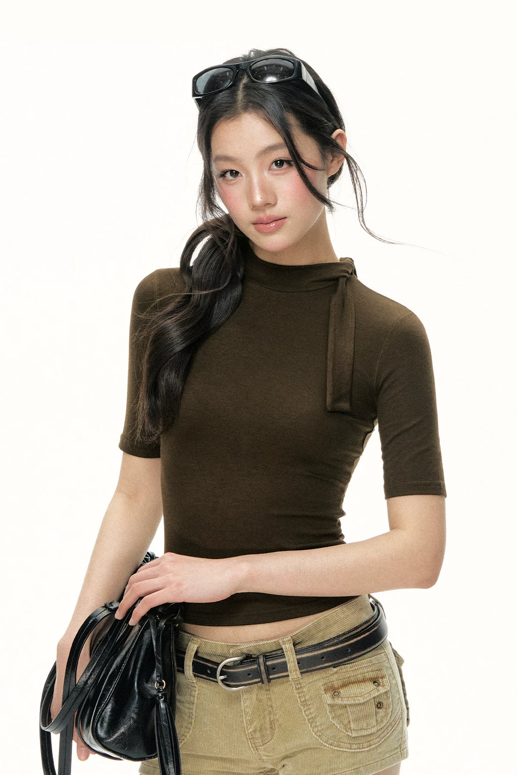 Ariseism Vintage Semi-turtleneck Tie Slim Tee