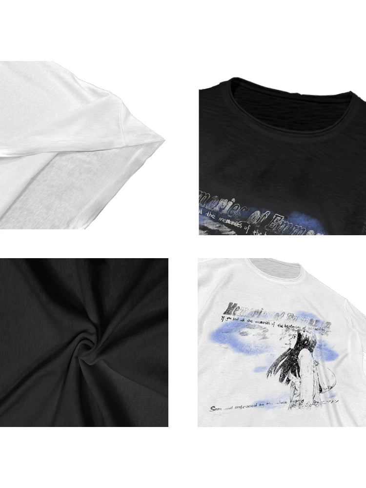 WANNA LAB Curling Short and Wide Casual Tee