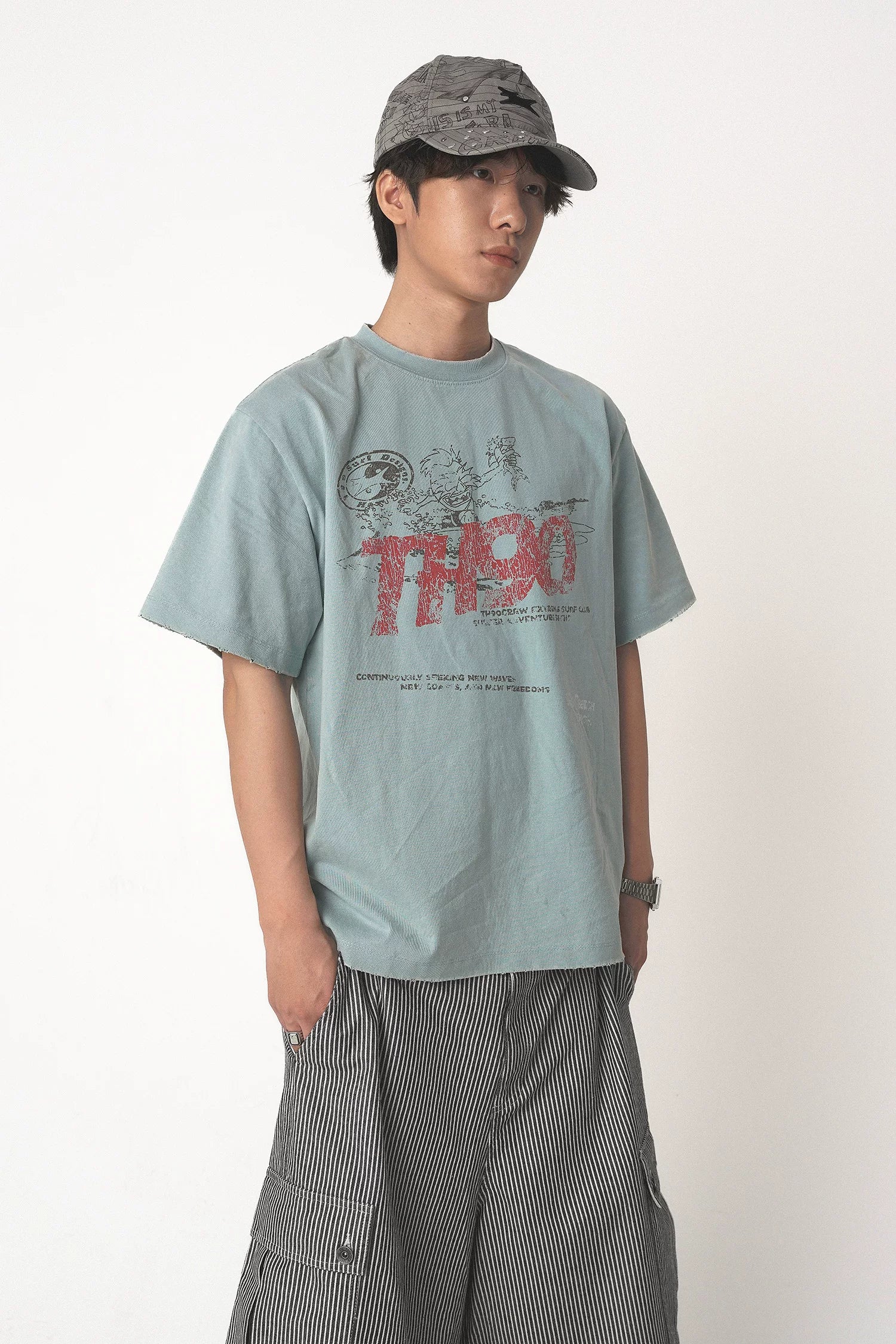 TH90 Retro Totem Print Casual Tee