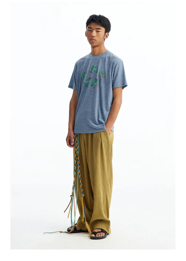 CONP Thin Cotton Front Shoulder Casual Tee